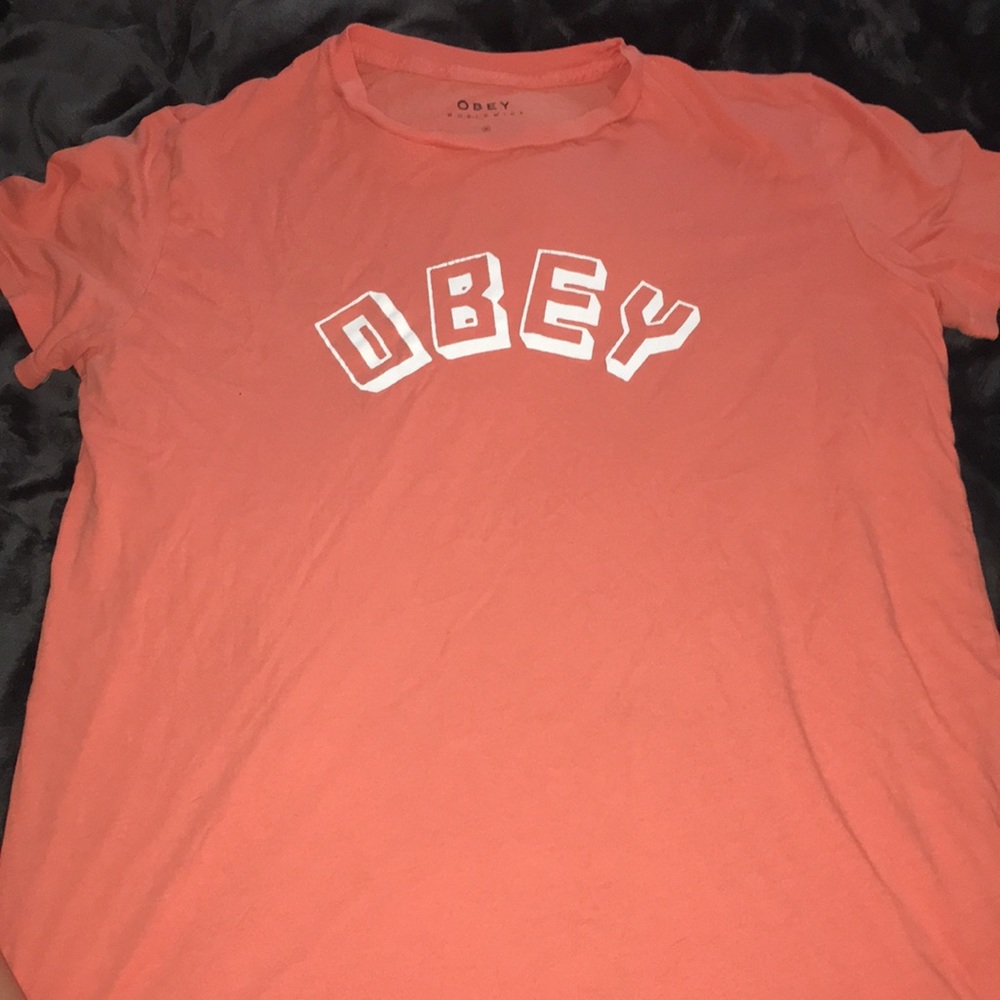 orange obey t shirt